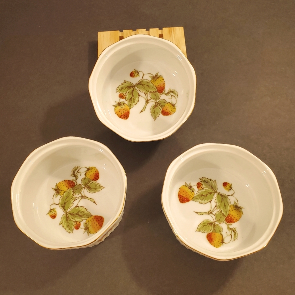 Ardalt Hand Painted Lenwile China Souffle Dish Ramekins Oven To Table #6512 3pcs